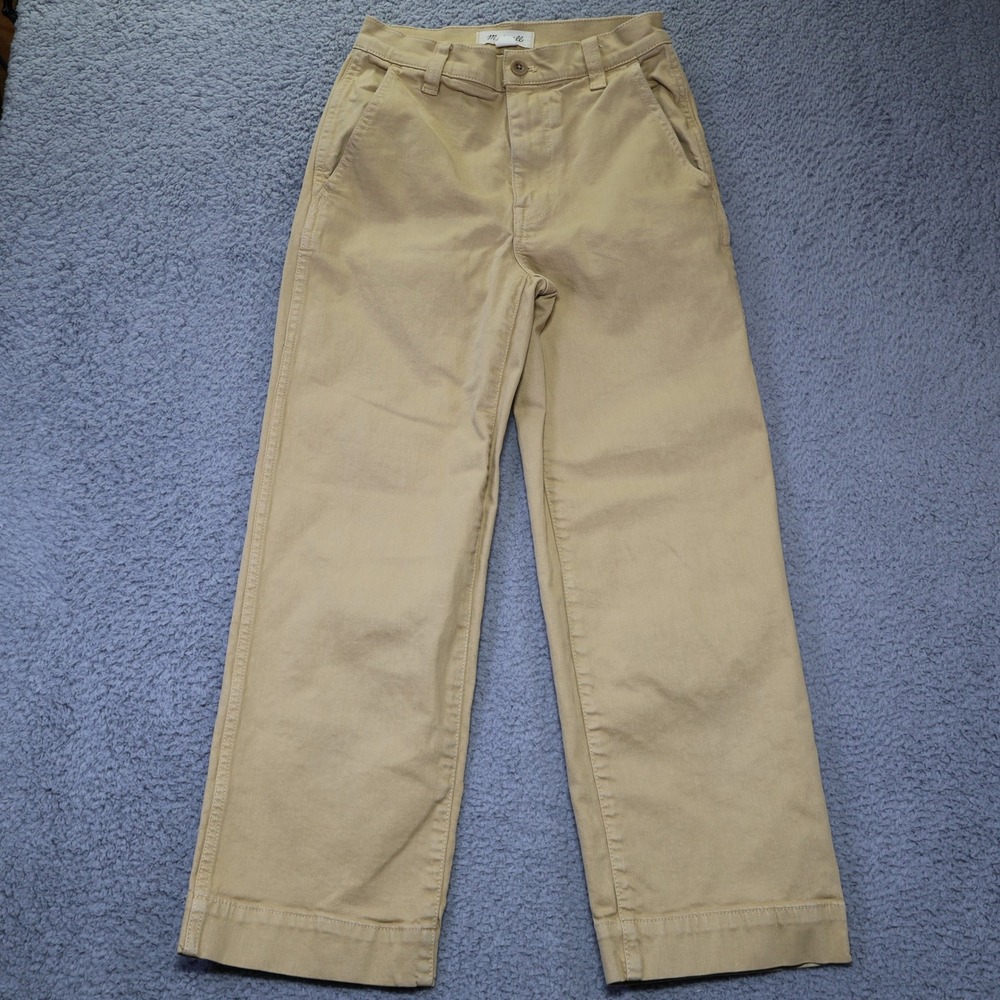 Madewell Emmett Wide Leg Crop Pants Khaki Tan Size 24 NF103 High Rise Chino